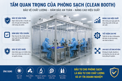 PHÒNG SẠCH ISO 5 (CLASS 100) – GIẢI PHÁP KIỂM SOÁT KHÔNG KHÍ CHUẨN QUỐC TẾ


