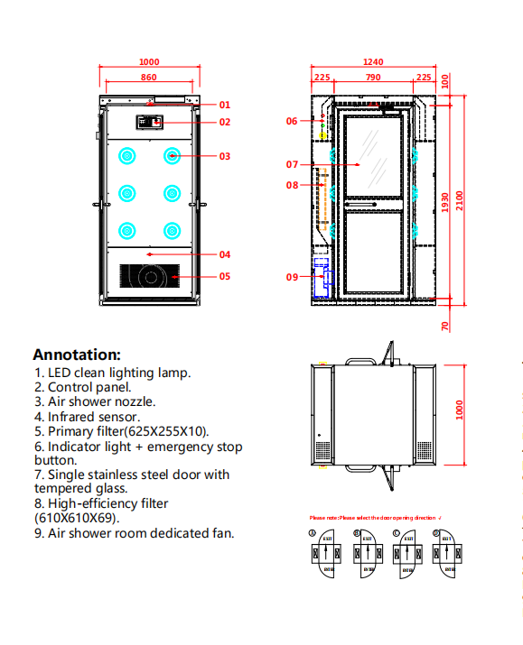Vòi sen khí một người | 201 thép không gỉ & vòi phun đôi | Thiết kế nhỏ gọn đạt chứng nhận ISO 4