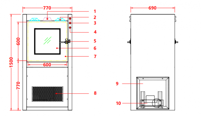 Hộp đựng đồ tắm khí GMP | 760x690x1490mm | Thép không gỉ 201 & Khóa điện tử 1