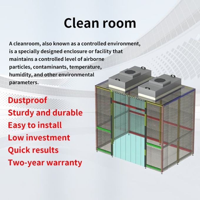 Phòng sạch ISO 5 với hệ thống HEPA FFU | Thiết kế dạng mô-đun và di động cho phòng thí nghiệm/thiết bị điện tử 1